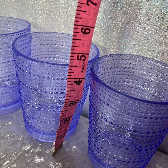 3 cups purple dotted plastic stackable gorgeous luxury summer beach boho luxe - Picture 7 of 7